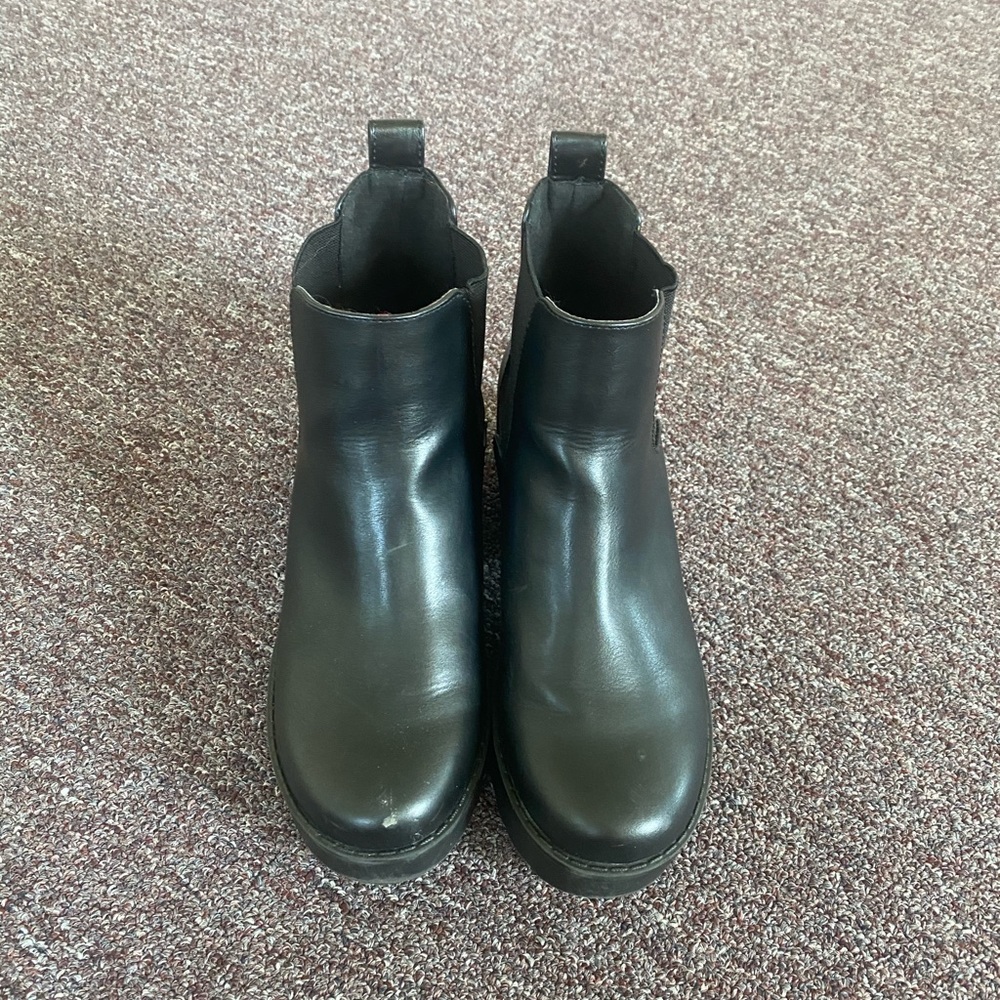 Black platform boots
